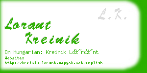 lorant kreinik business card